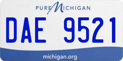 MI license plate DAE9521