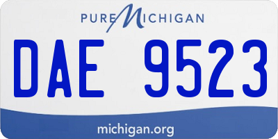 MI license plate DAE9523