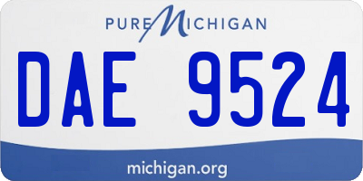 MI license plate DAE9524