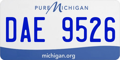 MI license plate DAE9526