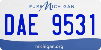 MI license plate DAE9531