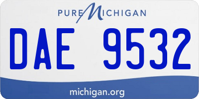 MI license plate DAE9532