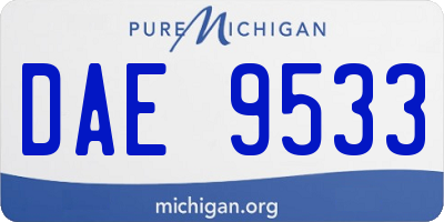 MI license plate DAE9533