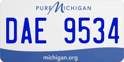 MI license plate DAE9534