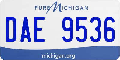 MI license plate DAE9536