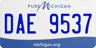 MI license plate DAE9537