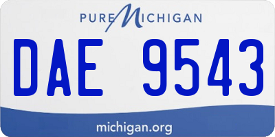 MI license plate DAE9543