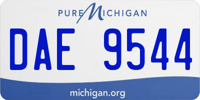 MI license plate DAE9544