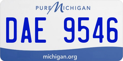MI license plate DAE9546