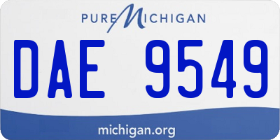 MI license plate DAE9549