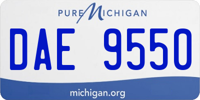 MI license plate DAE9550
