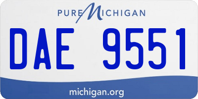 MI license plate DAE9551