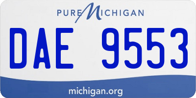 MI license plate DAE9553