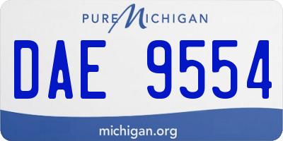 MI license plate DAE9554