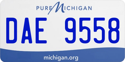 MI license plate DAE9558