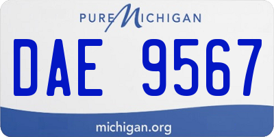MI license plate DAE9567