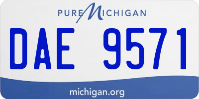 MI license plate DAE9571