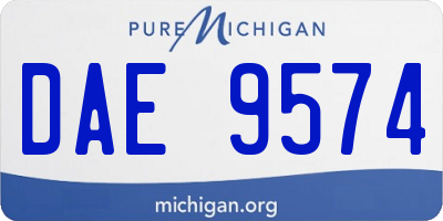 MI license plate DAE9574