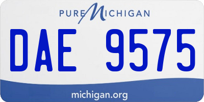 MI license plate DAE9575