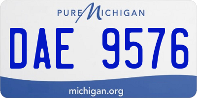 MI license plate DAE9576