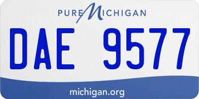 MI license plate DAE9577