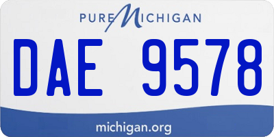 MI license plate DAE9578