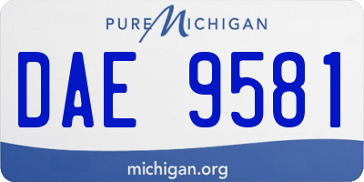 MI license plate DAE9581