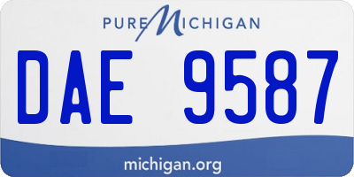 MI license plate DAE9587
