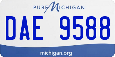 MI license plate DAE9588