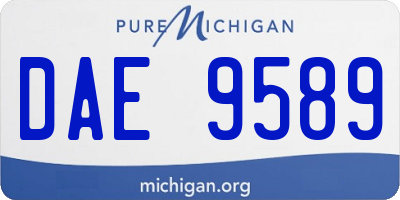 MI license plate DAE9589