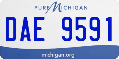 MI license plate DAE9591