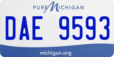 MI license plate DAE9593