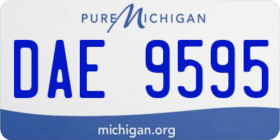 MI license plate DAE9595