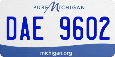 MI license plate DAE9602