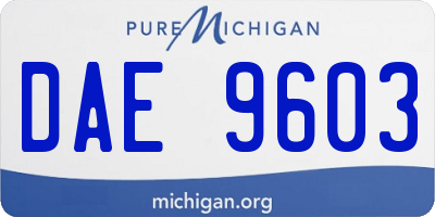 MI license plate DAE9603