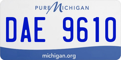 MI license plate DAE9610