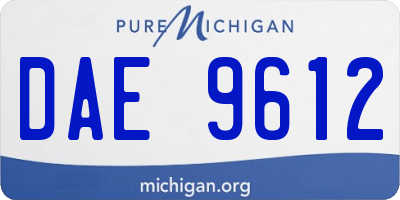 MI license plate DAE9612