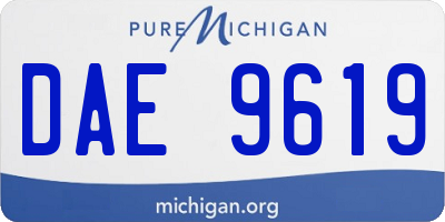 MI license plate DAE9619