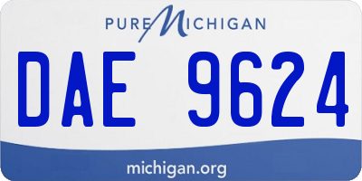 MI license plate DAE9624