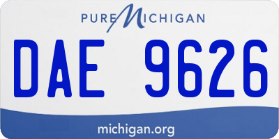 MI license plate DAE9626
