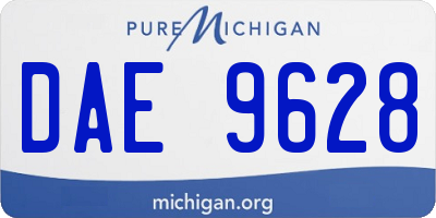 MI license plate DAE9628