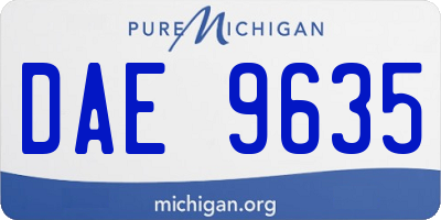 MI license plate DAE9635
