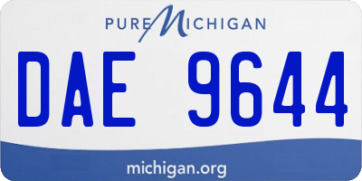 MI license plate DAE9644