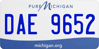 MI license plate DAE9652