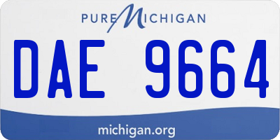 MI license plate DAE9664