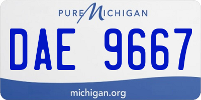 MI license plate DAE9667