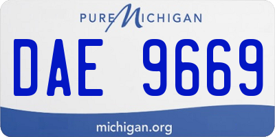MI license plate DAE9669