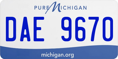 MI license plate DAE9670