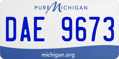 MI license plate DAE9673