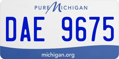 MI license plate DAE9675